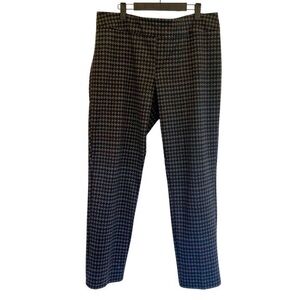 Melanie Lyne Madison Pull On Slim Leg Houndstooth Print Wide Waist Band Slacks